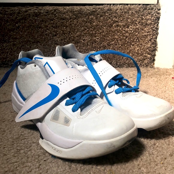 Nike KD 4 Basketball Shoes Blue White Men’s Size 7.5 Sneakers - Picture 2 of 5